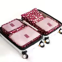 Kompaktes Reise Organizer Set: 6 Packwürfel zur effizienten Aufbewahrung von Kleidung & Utensilien.