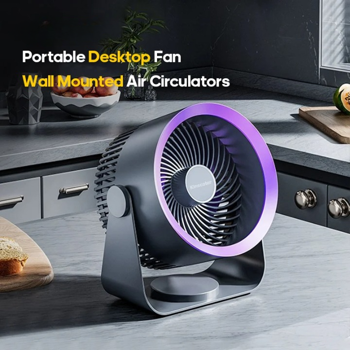 Kabelloser AirFlex Akku-Ventilator, ideal für Schreibtisch, Camping oder unterwegs. Mit 4000mAh Batterie.