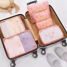 Urlaub Organizer Set: 6-teilige Koffer-Helfer aus Polyester-Mesh für stressfreies Packen.
