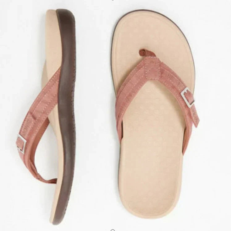Bequeme orthopädische Damensandalen mit stützendem EVA-Fußbett, ideal bei Fersenschmerzen.