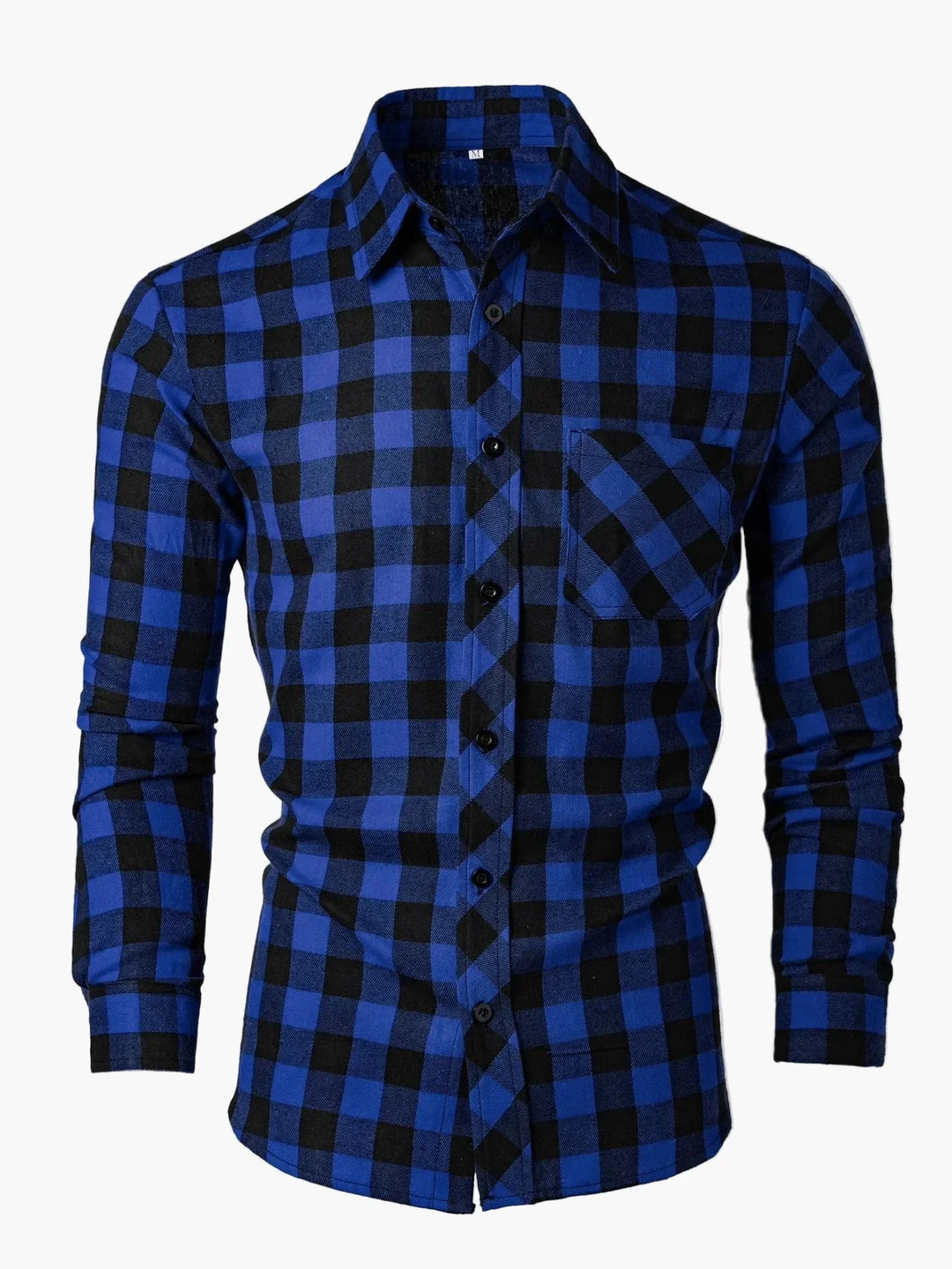 Herren Kariertes Flanellhemd, Slim Fit. Lässiges Langarm-Herrenhemd für Freizeit und Outdoor, modisch.