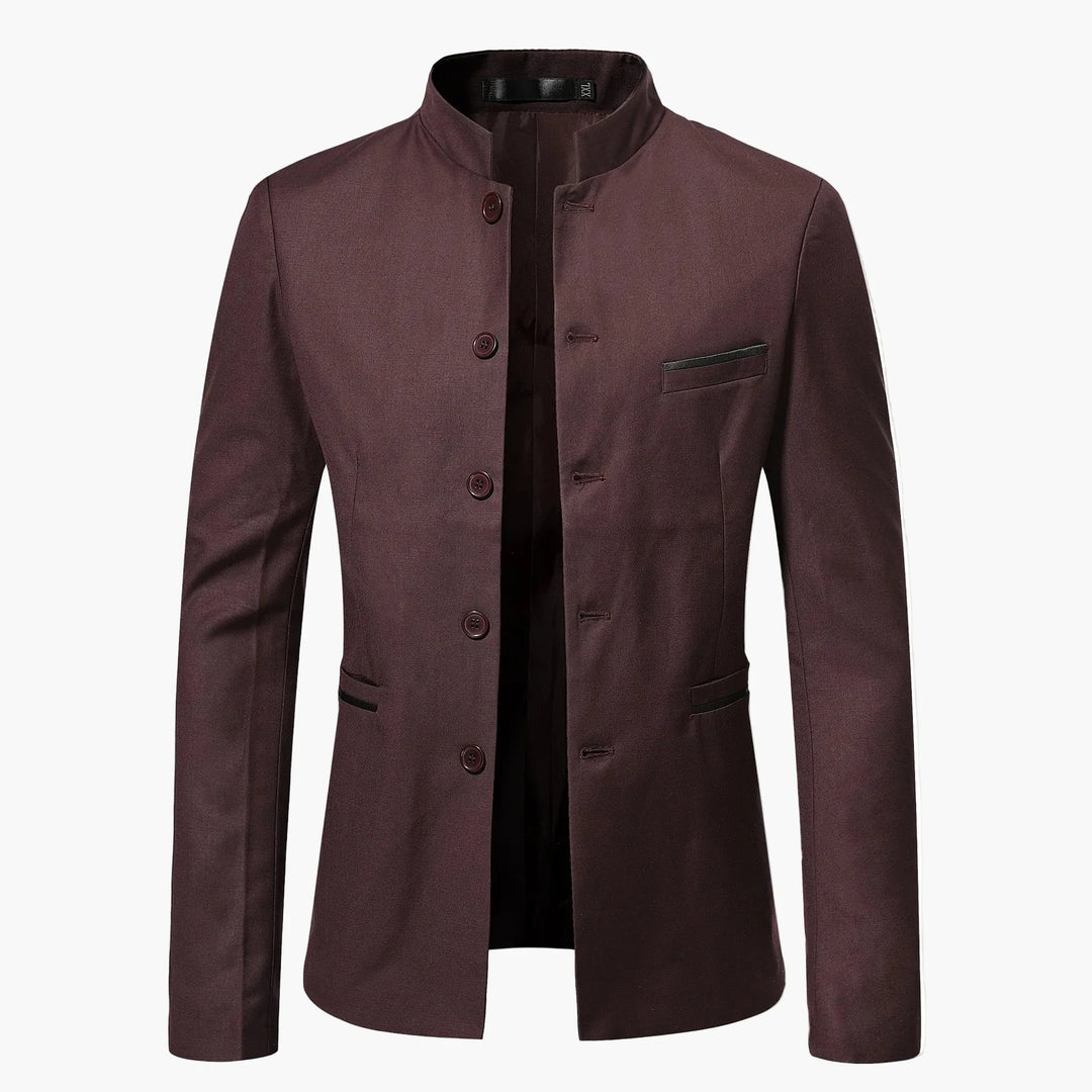 Eleganter Herren Blazer mit Stehkragen, moderner Schnitt für Business, Smart Casual oder Freizeit.
