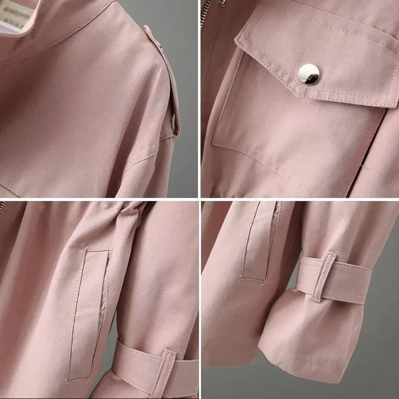 Klassischer Damen-Gürtelmantel in langem Schnitt. Eleganter Übermantel, perfekt für die Herbst- und Wintersaison.