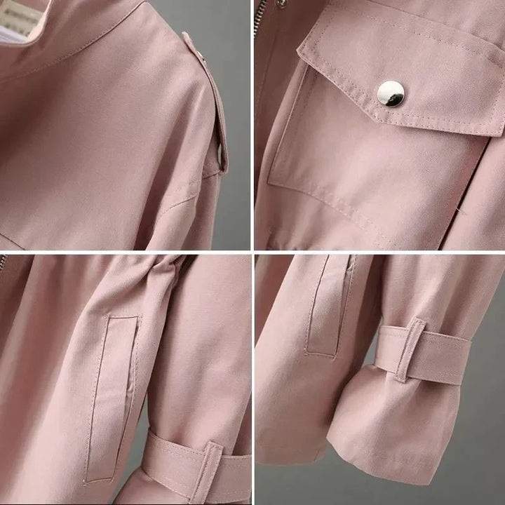 Klassischer Damen-Gürtelmantel in langem Schnitt. Eleganter Übermantel, perfekt für die Herbst- und Wintersaison.