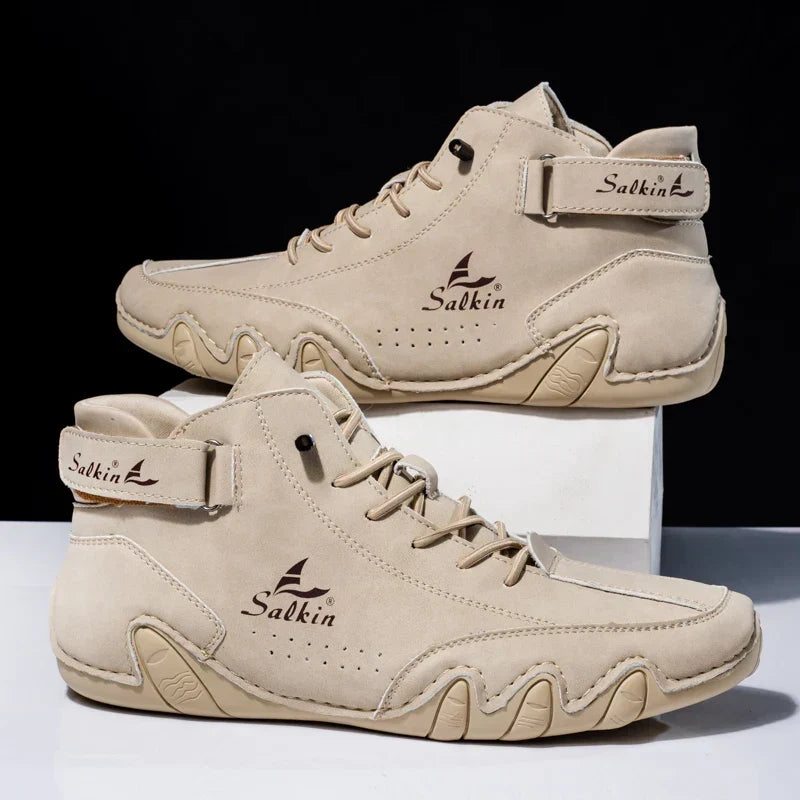 Herren High-Top Lederschuhe: Elegante, komfortable Freizeitschuhe, ideal für kalte Wintertage.
