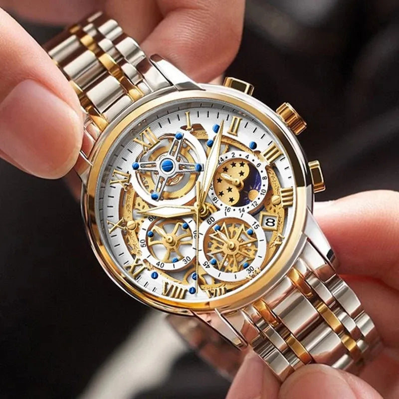 Modische Herrenuhr für Business-Anlässe: präzise Quarzuhr, wasserdicht, stilvolles Accessoire.