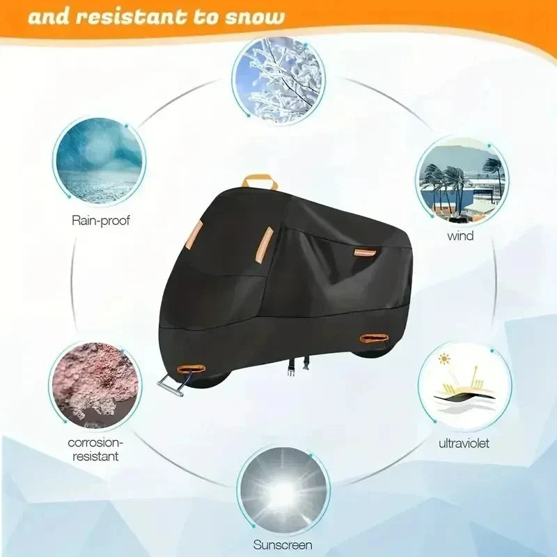 Premium Motorrad Abdeckplane: UV-beständiger, wasserdichter & kratzfester Wetterschutz für Motorrad & Roller draußen.
