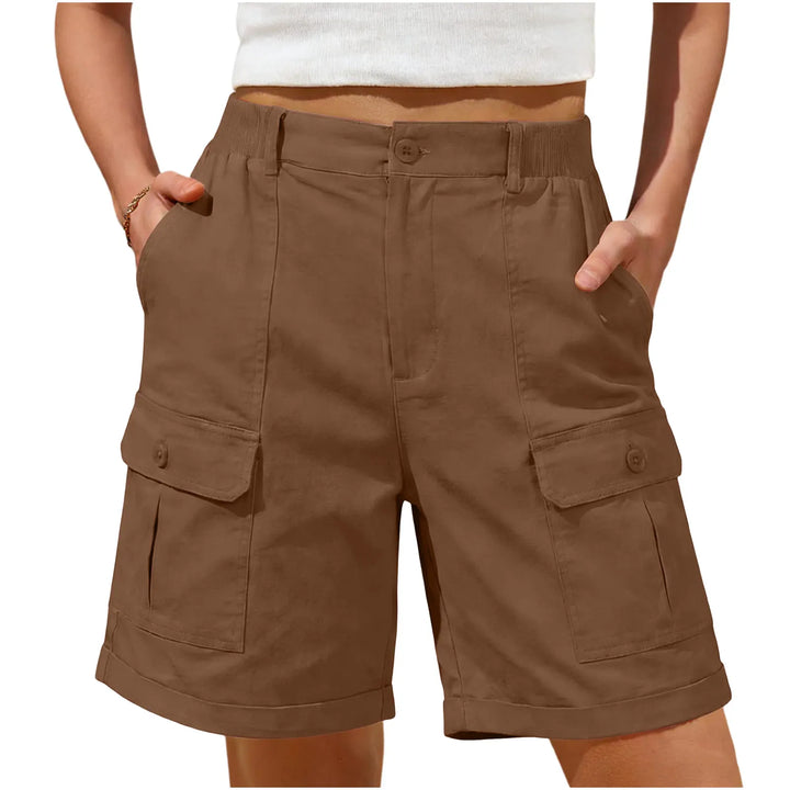 Elegante Damen Jorts, High-Waist, elastisch, für sommerliche Outdoor-Aktivitäten.