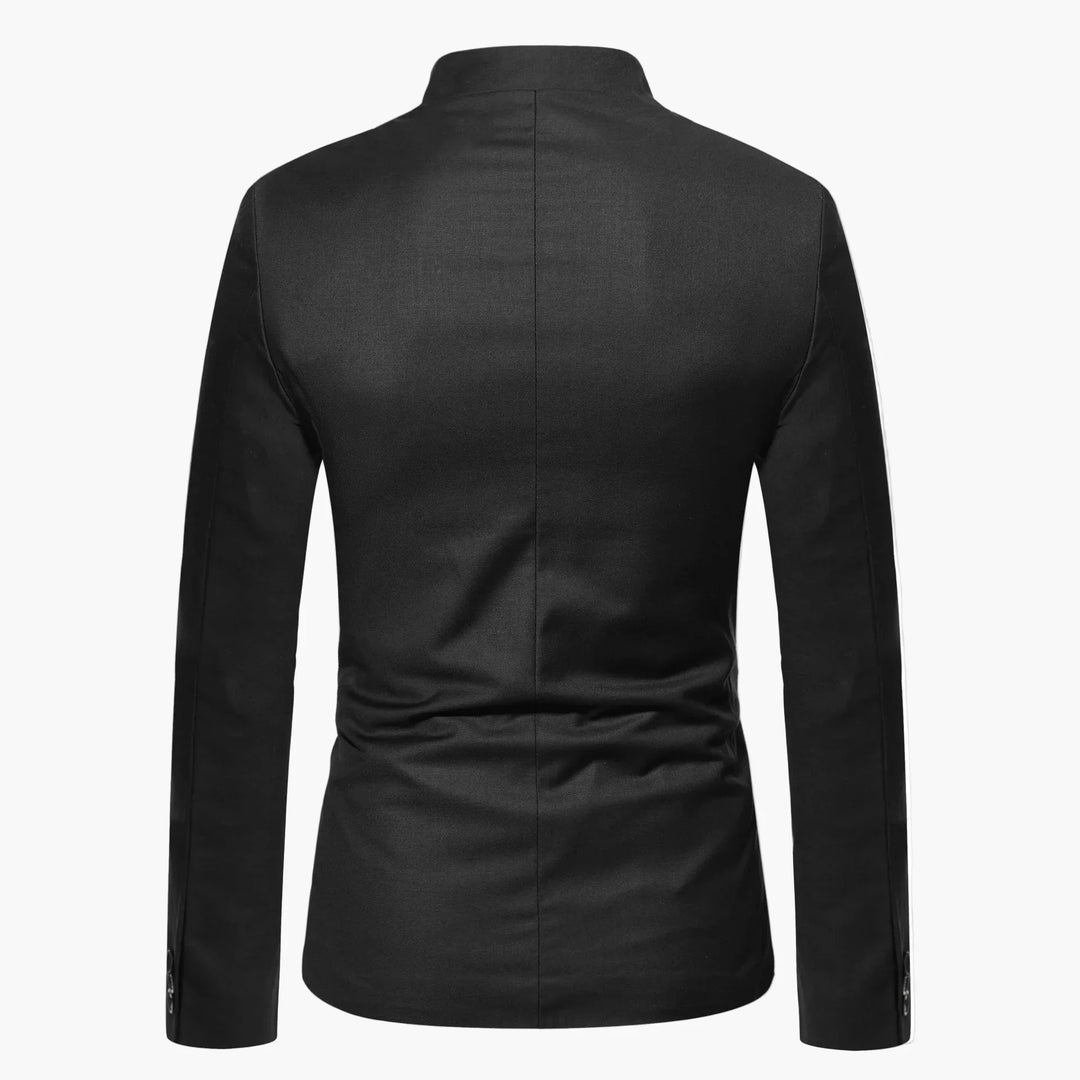 Modebewusster Herren Blazer mit Stehkragen, komfortabel und elegant für Freizeit und Business.