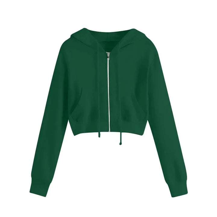Damen kurzes warmes kuscheliges Winter Kapuzen Sweatshirt. Ideal für gemütliche Herbst- & Wintertage.