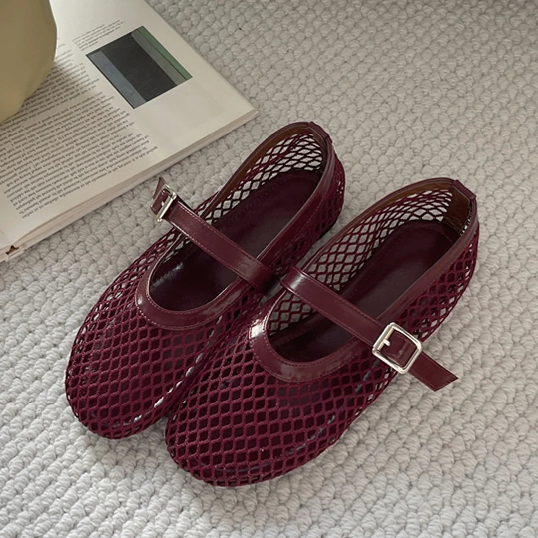 Bequeme Damen Mesh-Sandalen mit Blockabsatz & Schnallenverschluss, ideal für Freizeit & Sommer. Modische Damenschuhe.