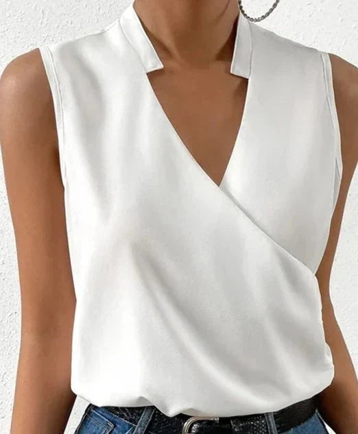 Damen ärmelloses Slim Fit Top mit V-Ausschnitt, elegant & bequem für Sommer & Freizeit.