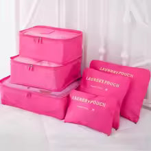 Smartes Packwürfel-Set für Reisen: 6 Organizer aus Mesh & Polyester für mehr Platz im Koffer.
