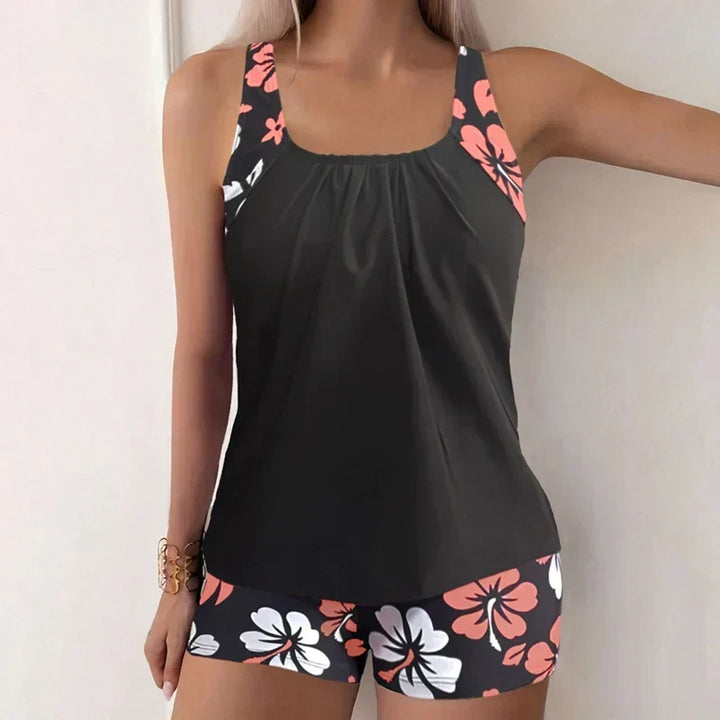 Damen Rina Badeanzug-Set (2-teilig) mit Blumenmuster, Bademode für den Sommerurlaub.