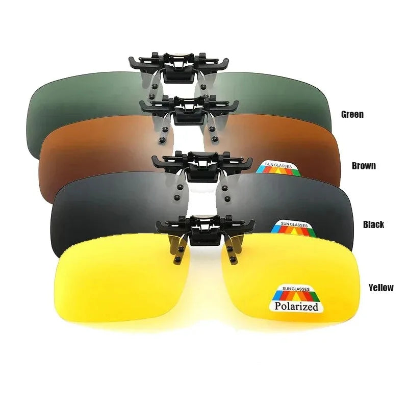 Clip-On Sonnenbrille polarisiert für Brillenträger, leichter UV-Schutz und Blendschutz für Komfort.