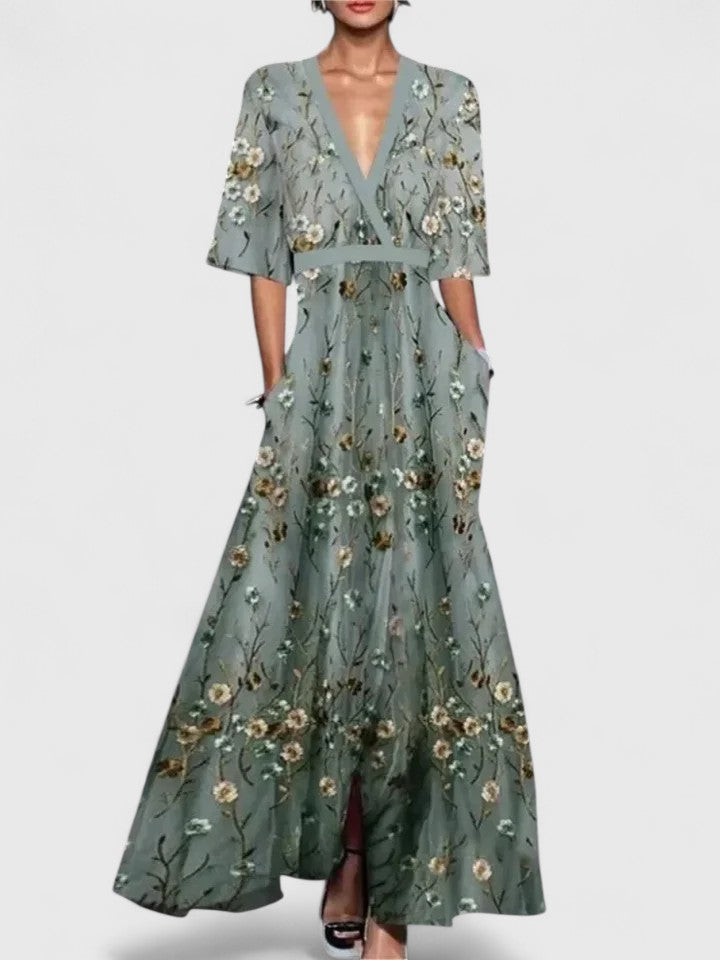 Exquisites Damen Abendkleid, bodenlanges Ballkleid für Gala & Hochzeitsgäste. Elegante Frauenmode.