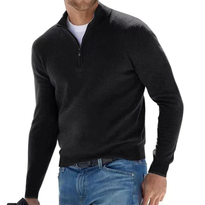 Herren Pullover mit Reißverschluss, bequemer Strickpullover für einen stilvollen Auftritt.