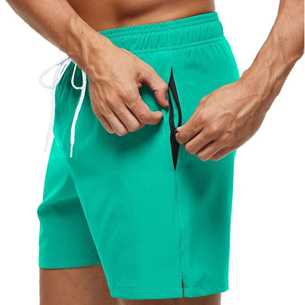 Herren Badehose Regular Fit, schnelltrocknend, mit Kordelzug & sicherer Reißverschlusstasche für Urlaub.