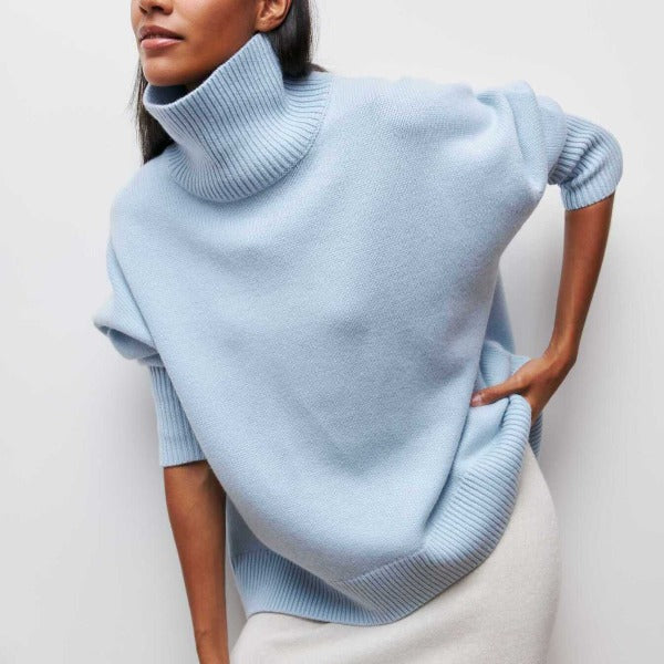 Eleganter, kuscheliger Damen Rollkragenpullover. Perfekter Winterpullover für stilvolle Damenmode und Herbstmode.