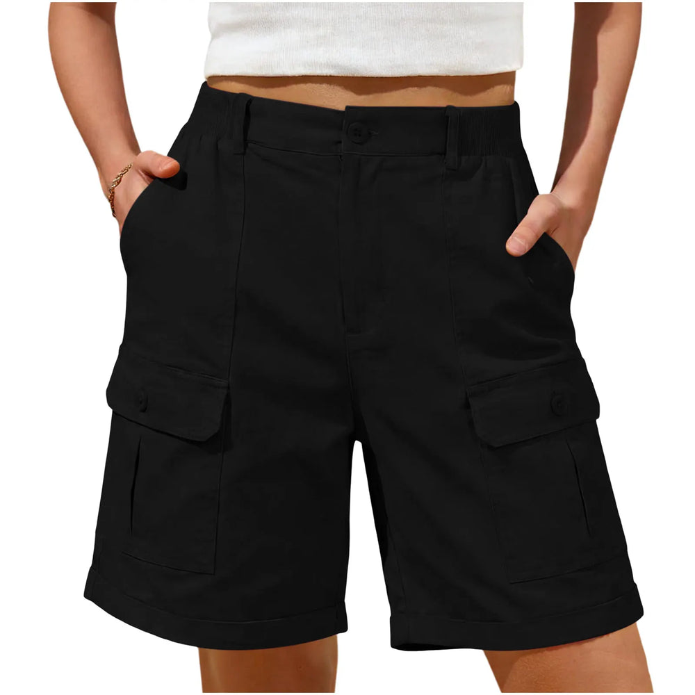 Stylische Frauen Jeansshorts, knielang, High-Waist, bequemer Stretch-Stoff.
