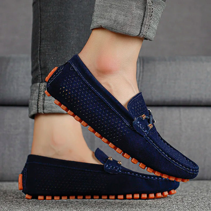 Modische perforierte Herren-Halbschuhe, Slip-On-Loafer, perfekt für Frühling & Sommer.