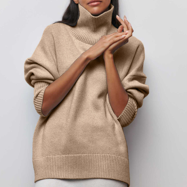 Moderner Damen Rollkragenpullover als Basic für Herbst & Winter. Bequemer Freizeitpullover für aktuelle Damenmode.
