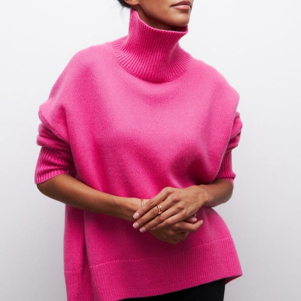 Warmer, kuscheliger Damen Rollkragenpullover. Eleganter Winterpullover als bequemes Oberteil für kalte Tage.