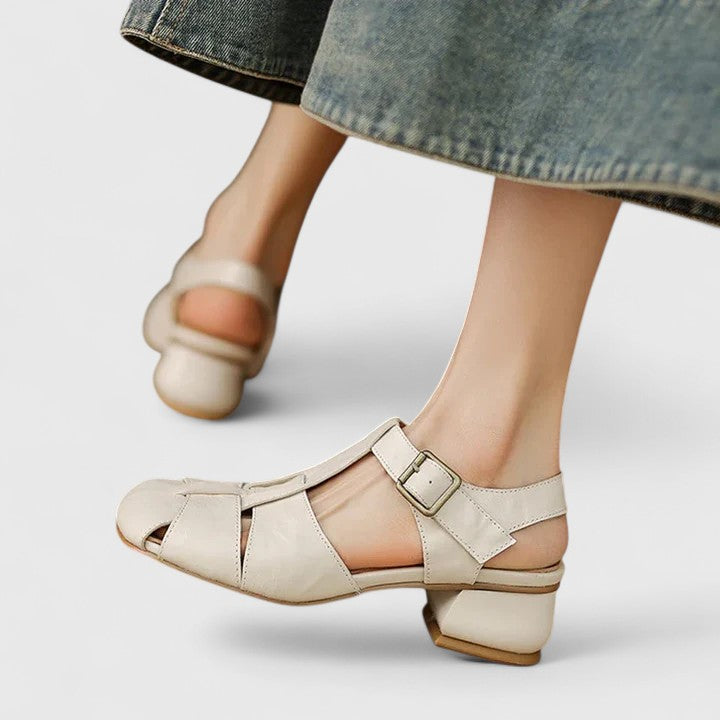 Bequeme Damen Sandalen mit Blockabsatz & verstellbarer Schnalle; perfekte offene Sommerschuhe.