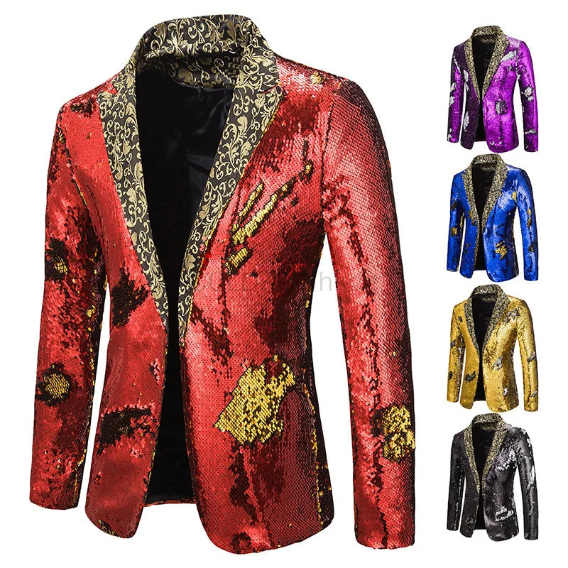 Hochwertiger Herren Gala Blazer mit Pailletten Details. Perfekter Anzug für glamouröse Auftritte.