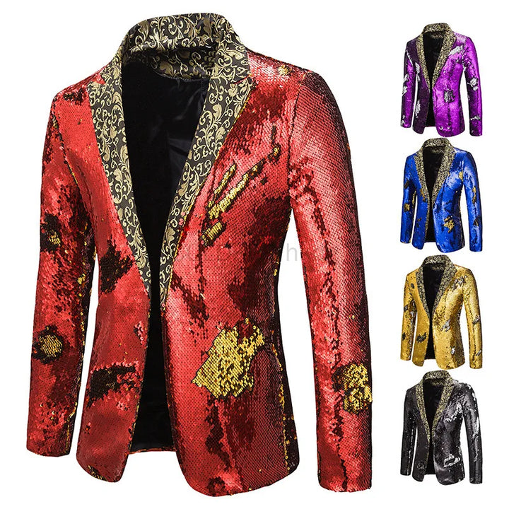 Hochwertiger Herren Gala Blazer mit Pailletten Details. Perfekter Anzug für glamouröse Auftritte.