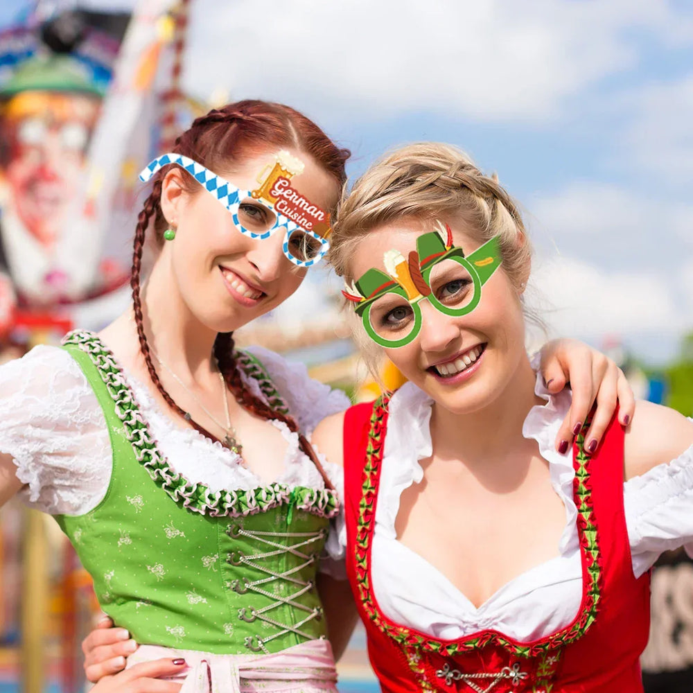 Lustige Oktoberfest Fotobrillen für unvergessliche Party-Momente. 12 GaudiGläser als witzige Requisiten.