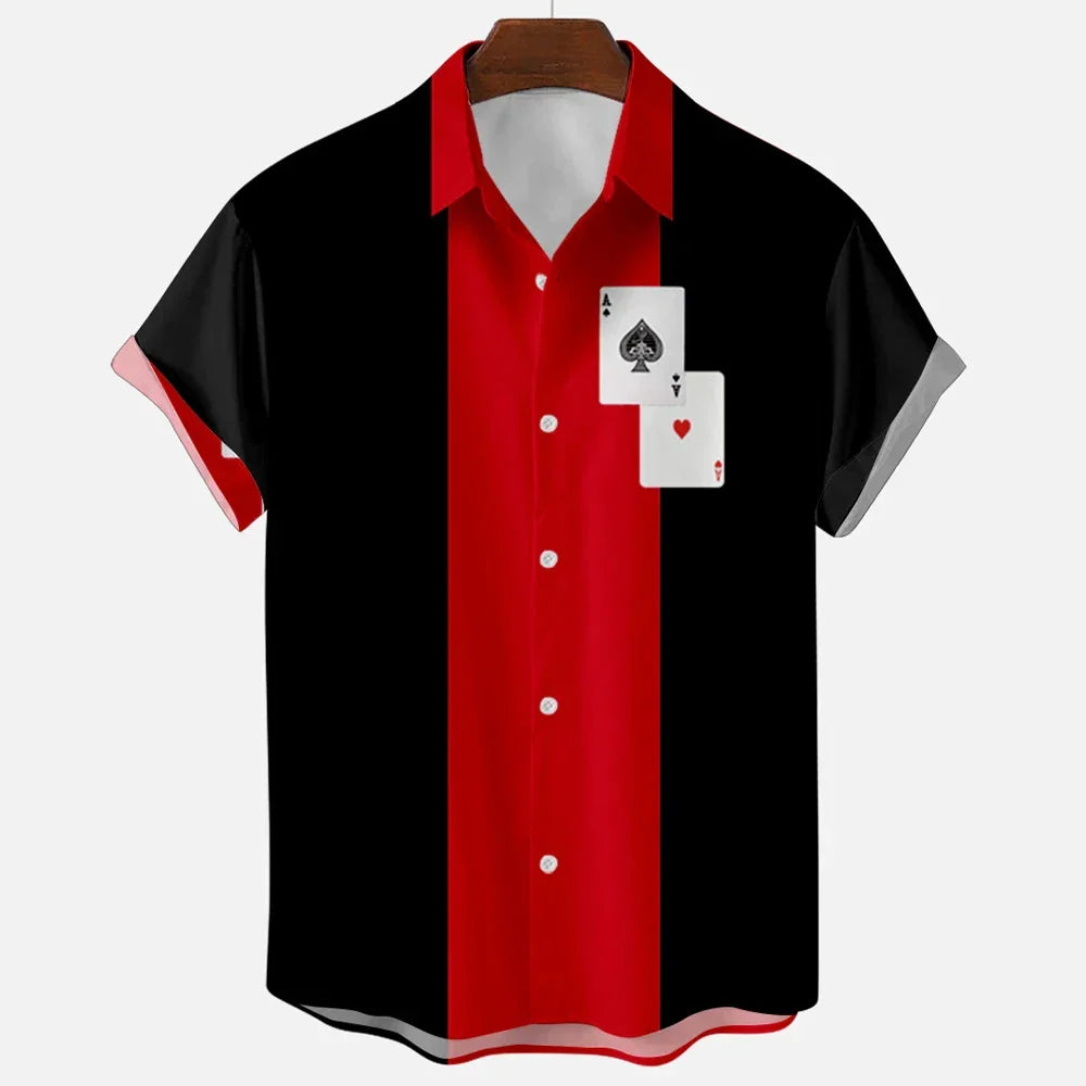 Luftiges Freizeithemd für Männer mit gestreiftem Muster, ideal für Urlaub und Casual-Wear.