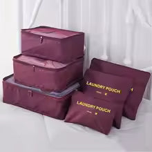 Ideales Reisezubehör: 6 Koffer Organizer aus Polyester für saubere, übersichtliche Gepäck-Aufbewahrung.