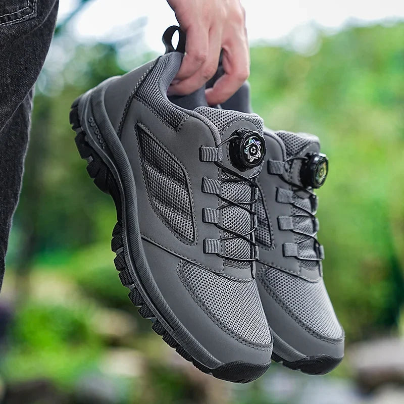 Herren Wanderschuhe mit Drehverschluss. Rutschfeste, bequeme Outdoorschuhe für Trekking & Sport.