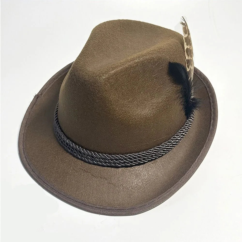 Authentischer Herren Filzhut im Fedora Stil, Trachtenhut, ideal für Oktoberfest Kostüme.