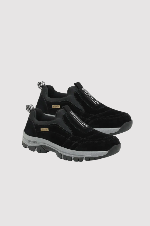 Herren Komfortschuhe orthopädisch, rutschfest & elastisch für den Alltag. Bequeme Slip-On Freizeitschuhe mit Unterstützung.