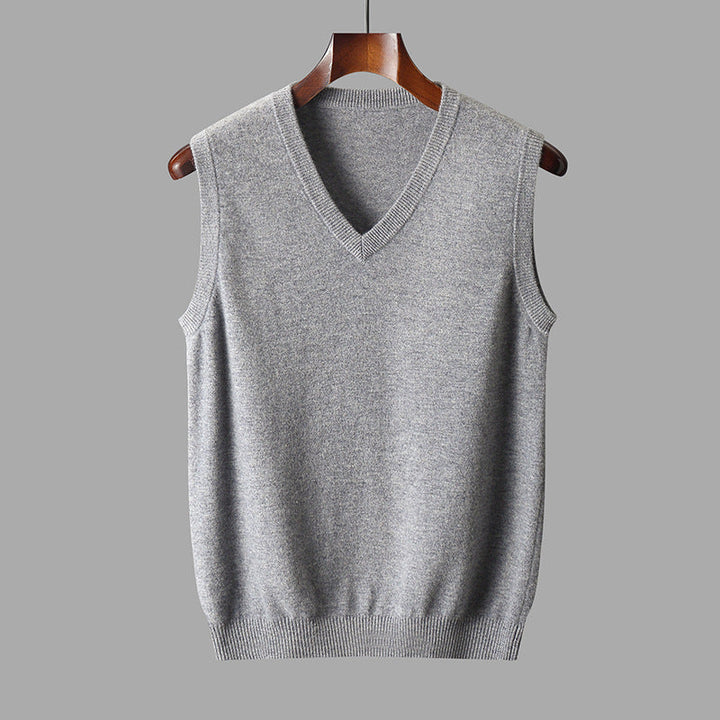 Klassische Herrenweste mit V-Ausschnitt für elegante Layering-Looks im Business- oder Freizeitbereich.