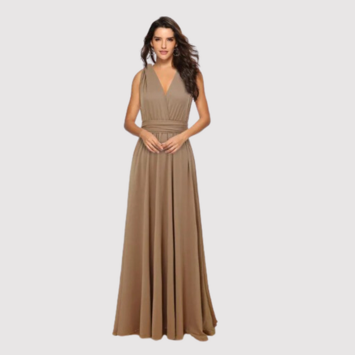 Damen Wandelbares Wickelkleid, elegantes Sommer Maxikleid. Vielseitig für festliche Anlässe & Freizeit.