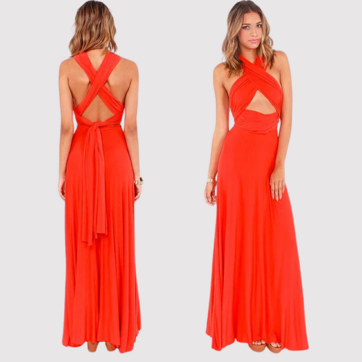 Damen Wickelkleid, wandelbar & elegant. Perfektes Sommer Maxikleid für Frühling & Sommer. Vielseitig nutzbar.