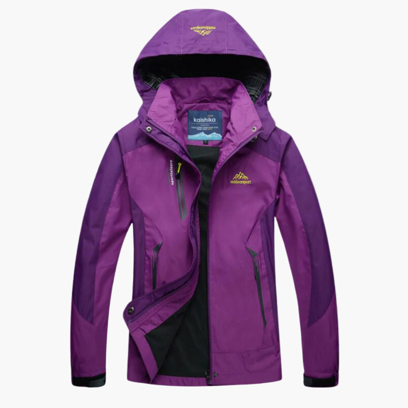 Leichte, packbare Damen Regenjacke, wind- & wasserdicht. Ideal für Outdoor-Sport, Wandern & Reisen.