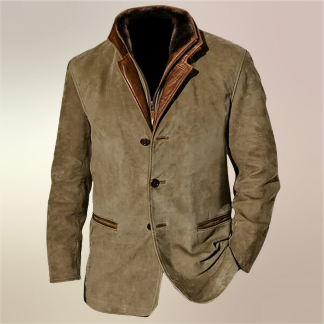 Klassische Herrenjacke im Vintage-Stil, hochwertige Mode für Männer.