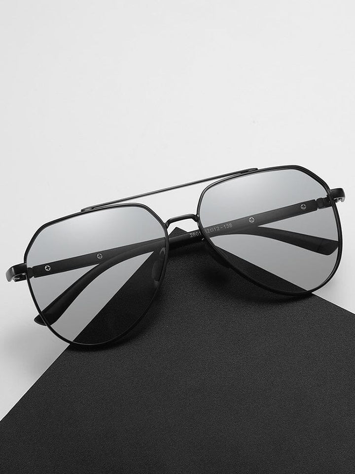 Herren polarisierte Sonnenbrille mit rundem Metallrahmen, UV-Schutz, elegant & stilvoll.