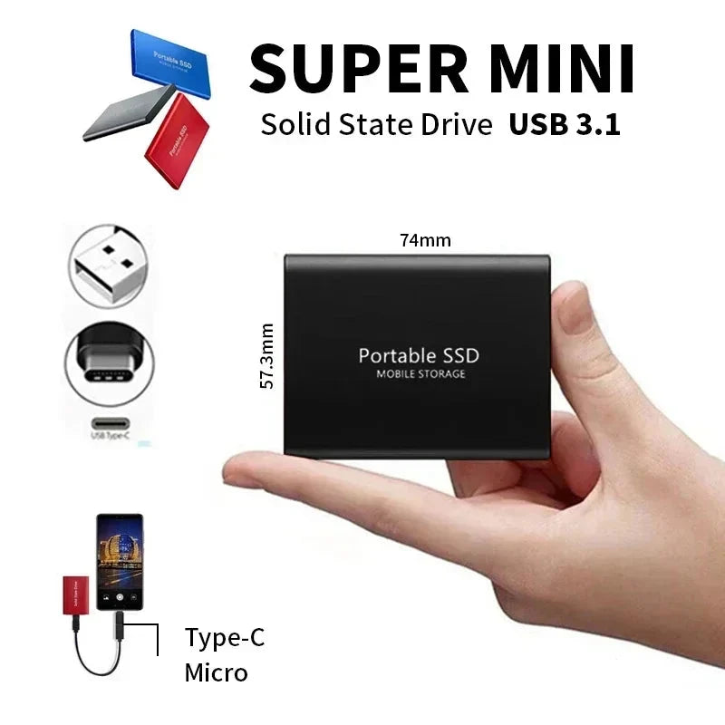 Leistungsstarke 128TB externe SSD als Datenspeicher für große Dateien und professionelle Anwendungen.