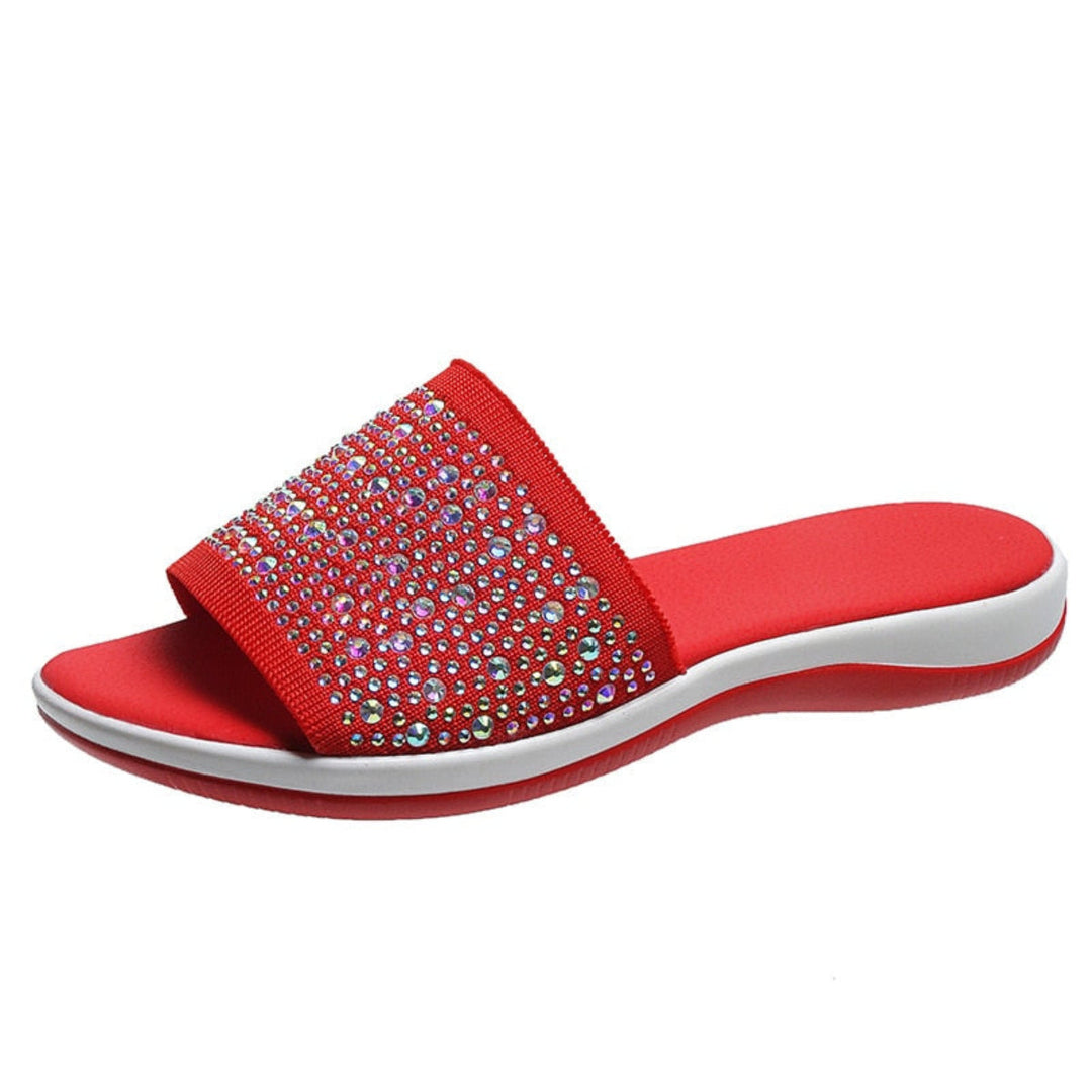 Vielseitige Damensandalen: bequeme Slip-on Sommertreter, perfekt als leichte Urlaubsschuhe.
