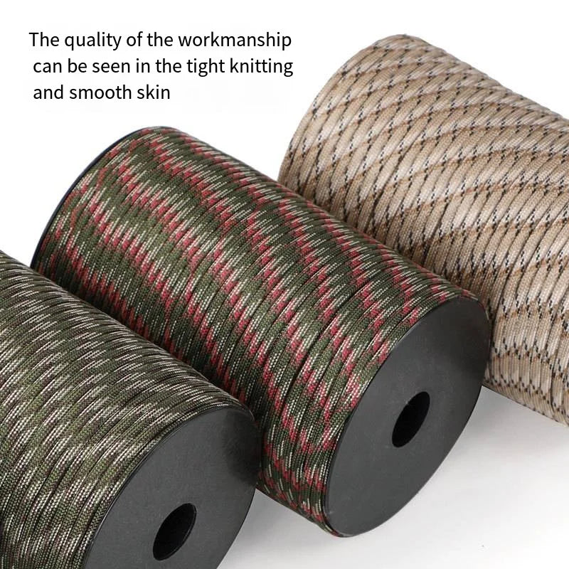 Langlebiges 100m Paracord Seil; robustes Zubehör für Outdoor-Ausrüstung, Überleben & Basteln.