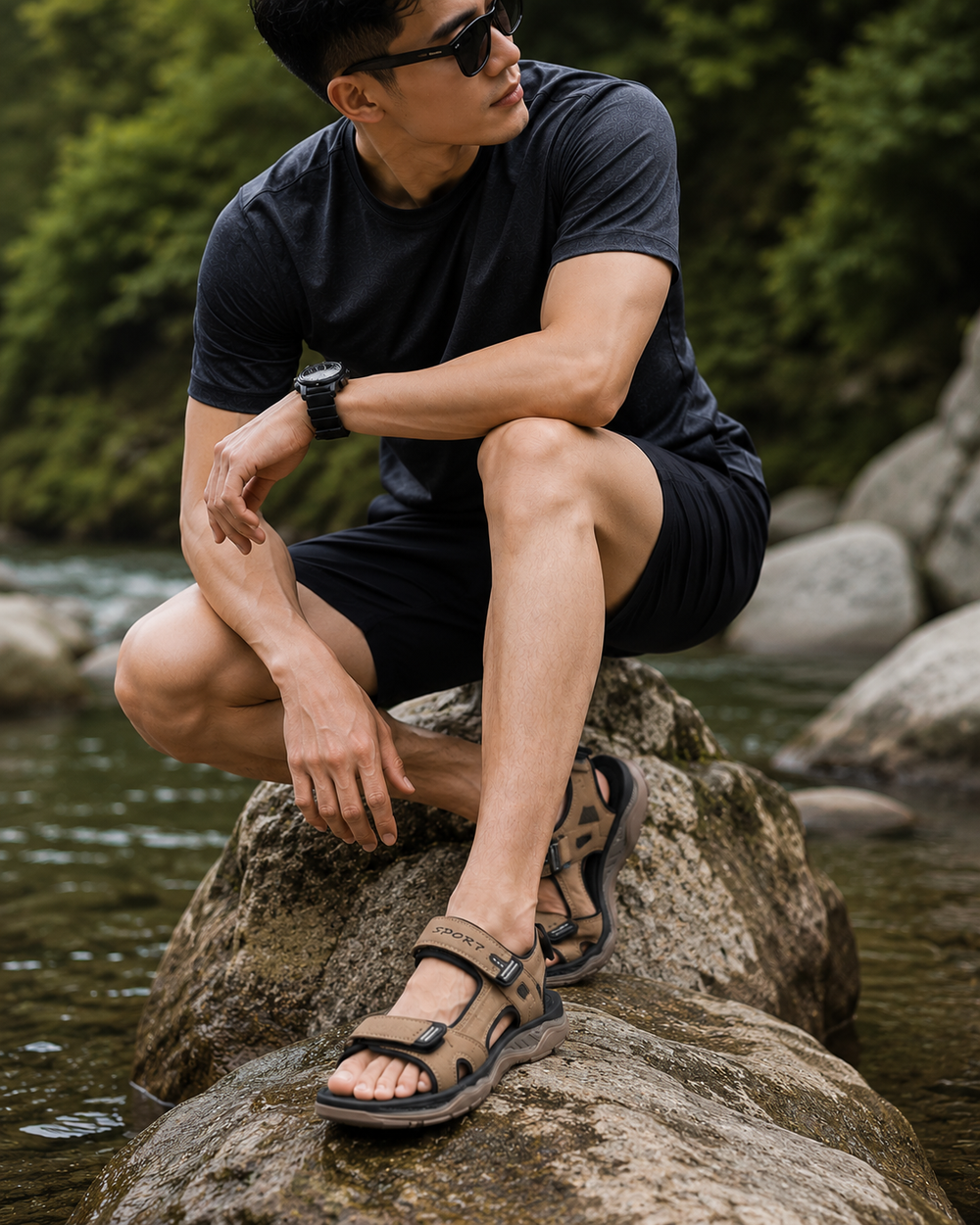 Komfortable Herren Trekkingsandalen, verstellbar, leichtgewicht & robust für jedes Terrain.