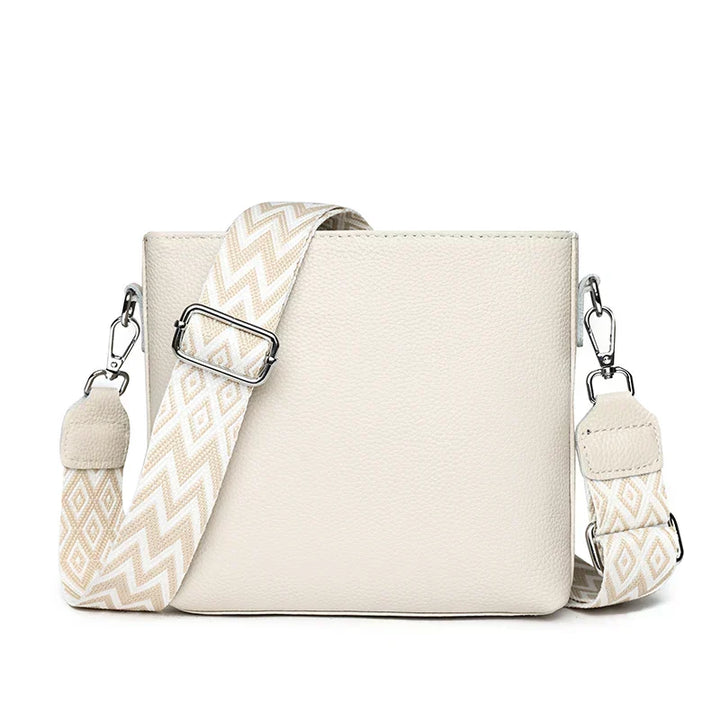Blaue Leder-Schultertasche für Damen. Modische Damentasche mit abnehmbarem Gurt, perfekt für Alltag & Abend.