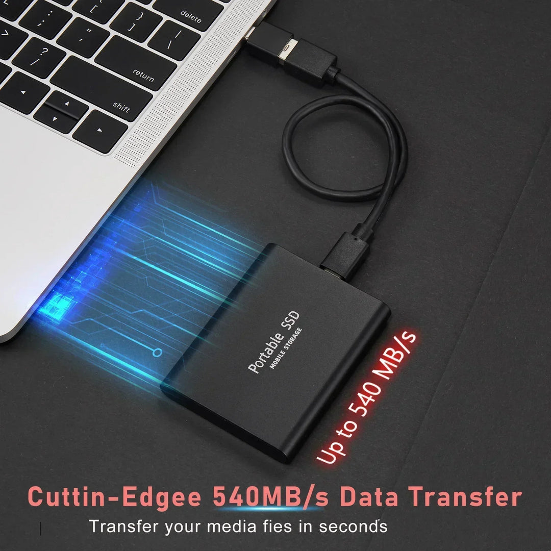 Kompakte und zuverlässige 128TB externe SSD, ideal als tragbare Festplatte für schnelle Datensicherung.