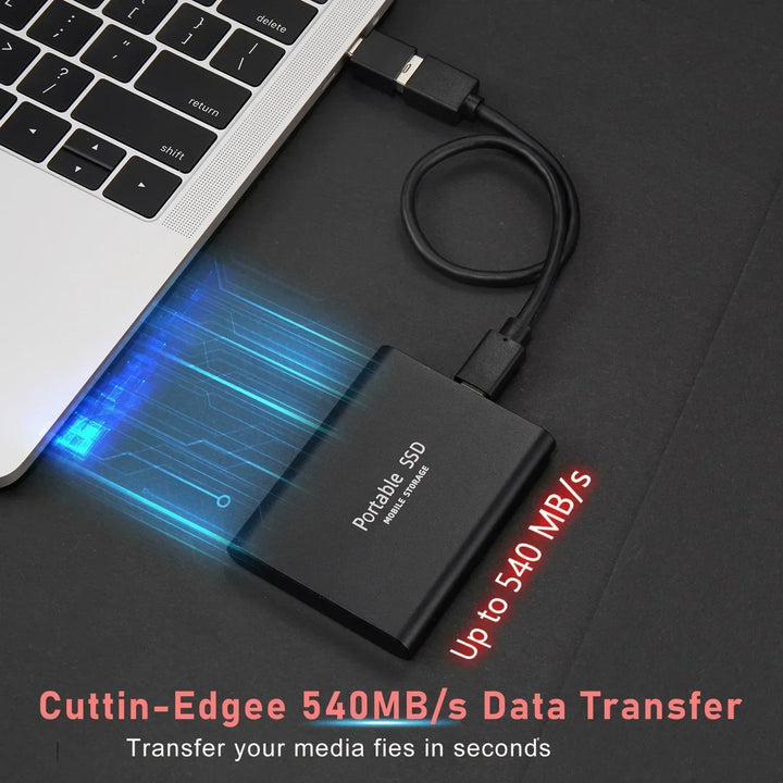 Kompakte und zuverlässige 128TB externe SSD, ideal als tragbare Festplatte für schnelle Datensicherung.