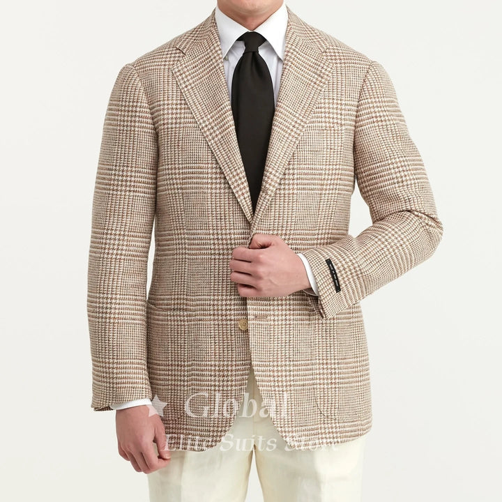 Eleganter Herren Sakko mit Karomuster, hochwertig verarbeitet, ideal für Business Looks.